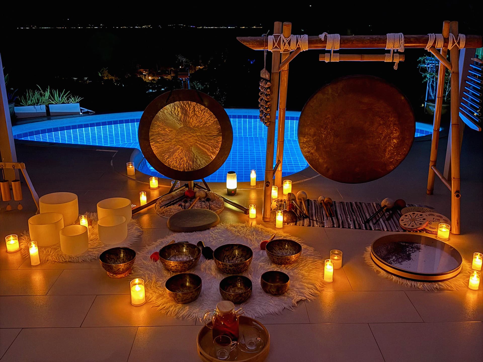 A private Sontera sound journey prepared at a villa in Koh Samui.